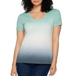 Lisa Rinna Collection Short Sleeve Gradient Tie-Dye Top 10645